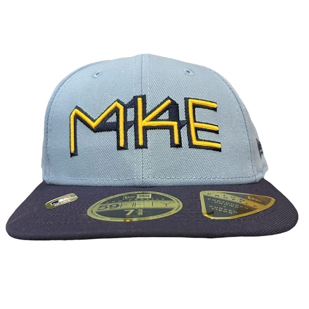 Men's‎ New Era Powder Blue Milwaukee Brewers 2022 City Connect 59FIFTY Hat 7 5/8